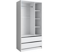 Vicco Armoire pour enfants Elmo, 100 x 200 cm avec 2 tiroirs, Blanc