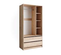 Vicco Armoire pour Enfants Elmo, Sonoma, 100x200cm avec 2 tiroirs, combinable pour Le Rangement des vêtements et des Jouets