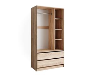 Vicco Armoire pour Enfants Elmo, Sonoma, 100x200cm | avec 2 tiroirs, combinable pour le rangement des vêtements et des jouets