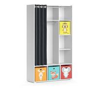 Vicco Armoire pour Enfants Luigi, Blanc, 105.8x178.1cm avec boîtes Pliantes (Multicolores), combinable avec d'autres Meubles de la série Luigi