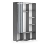 Vicco Armoire pour Enfants Luigi, Gris, 105.8 x 178.1 cm avec Tringle à Rideaux