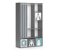 Vicco Armoire pour Enfants Luigi, Gris, 105.8x178.1cm avec boîtes Pliantes (Grises), combinable avec d'autres Meubles de la série Luigi