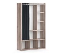 Vicco Armoire pour Enfants Luigi, Sonoma, 105.8 x 178.1 cm avec Tringle à Rideaux