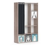 Vicco Armoire pour Enfants Luigi, Sonoma, 105.8x178.1cm avec boîtes Pliantes (Grises), combinable avec d'autres Meubles de la série Luigi