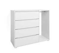 Vicco Armoire pour Enfants Ruben, Blanc, 120x101.9cm avec 4 tiroirs, adapté au Rangement des vêtements et Accessoires pour Enfants