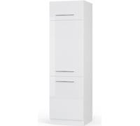 Vicco armoire pour frigo Fame-Line, 60 cm, Blanc Haute brillance/Blanc