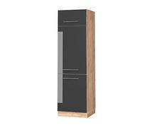 Vicco Armoire pour frigo Fame-Line, Anthracite Haute Brillance, 60cm, à Combiner avec d'autres modules de la série Fame-Line