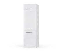 Vicco Armoire pour frigo Fame-Line, Blanc Haute Brillance/Blanc, 60 cm