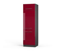 Vicco Armoire pour frigo Fame-Line, Rouge Bordeaux Haute Brillance, 60cm, à Combiner avec d'autres modules de la série Fame-Line