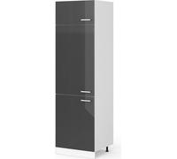 Vicco armoire pour frigo R-Line, 60 cm, Anthracite Haute brillance/Blanc