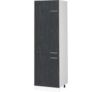 Vicco armoire pour frigo R-Line, 60 cm, Béton noir/Blanc