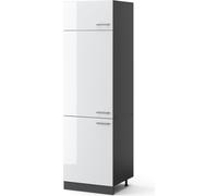 Vicco armoire pour frigo R-Line, 60 cm, Blanc Haute brillance/Anthracite