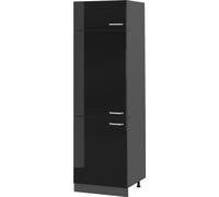 Vicco armoire pour frigo R-Line, 60 cm, Noir Haute brillance/Anthracite