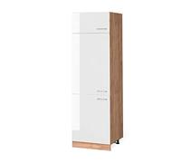 Vicco Armoire pour frigo R-Line, Blanc Haute Brillance, 60cm