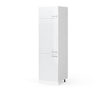 Vicco Armoire pour frigo R-Line, Blanc Haute Brillance, 60cm, pour Une Combinaison Libre au Sein de systèmes de Cuisine modulaires