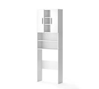 Vicco Armoire pour Machine à Laver Luis, Blanc, 64x190cm, pour Le Rangement de lessive et d’Accessoires de Salle de Bain