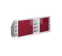 Vicco Armoire sous Pente de Toit Rion, Blanc/Bordeaux Haute Brillance, Lot de 5