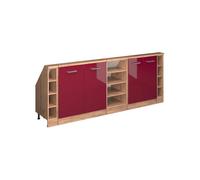 Vicco Armoire sous Pente de Toit Rion, Chêne doré/Bordeaux Brillant, Lot de 5