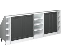 Vicco Armoire sous pente de toit Rion, Lot de 5, Anthracite maison de campagne/blanc/Blanc