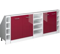 Vicco Armoire sous pente de toit Rion, Lot de 5, blanc/bordeaux haute brillance