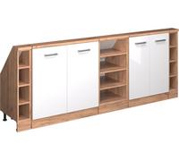Vicco Armoire sous pente de toit Rion, Lot de 5, Chêne doré/blanc brillant