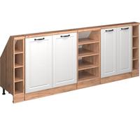 Vicco Armoire sous pente de toit Rion, Lot de 5, Chêne doré/blanc campagnard/Chêne de force doré