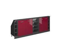 Vicco Armoire sous Pente de Toit Rion, Rouge Brillant/Anthracite, Lot de 5