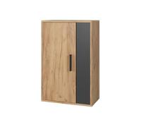 Vicco Armoire Suspendue Berno, Chêne doré/Anthracite, 50.1x78.4cm avec 2 Compartiments, adapté au Montage Mural pour Un Rangement Polyvalent