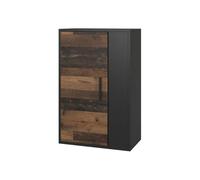 Vicco Armoire Suspendue Berno, Noir/Ancien Style, 50.1x78.4cm avec 2 Compartiments, adapté au Montage Mural pour Un Rangement Polyvalent