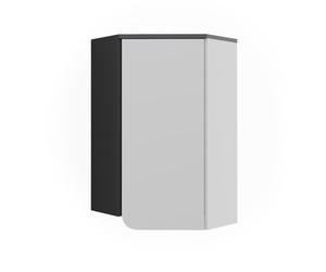 Vicco Armoire Suspendue d'angle Karen, Anthracite/Blanc, 60x75cm | avec porte, pour montage mural et combinable avec d'autres modules Karen