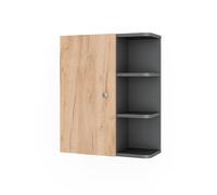 Vicco Armoire Suspendue Fynn, Anthracite/chêne doré, 47.2x59.2cm, pour Montage Mural avec étagères Ouvertes
