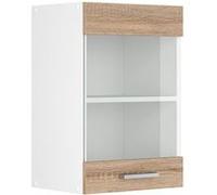 Vicco Armoire Suspendue Universelle R-Line, Sonoma/Blanc, 40 cm avec Porte vitrée