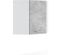 Vicco Armoire suspendue universelle R-Line, 57 cm armoire d'angle suspendue avec porte, Béton/Blanc