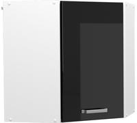 Vicco Armoire suspendue universelle R-Line, 57 cm armoire d'angle suspendue avec porte, Noir Haute brillance/Blanc