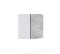 Vicco Armoire Suspendue Universelle R-Line, Béton/Blanc, 57 cm Armoire d'angle Suspendue avec Porte