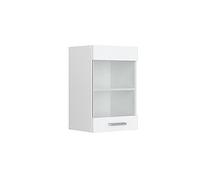 Vicco Armoire Suspendue Universelle R-Line, Blanc Haute Brillance/Blanc, 40 cm avec Porte vitrée