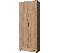 Vicco Armoire universelle Ingo, 80x201.2cm avec module de tiroir, Anthracite/chêne doré