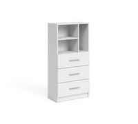 Vicco Armoire Universelle Tomy, Blanc, 60 x 120 cm | avec 3 tiroirs