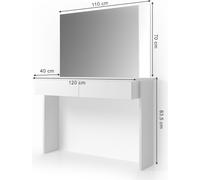 Vicco Azur table madison, 120 cm, blanc