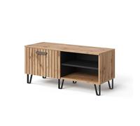 Vicco Banc à Chaussures Amber, Chêne Wotan, 100x45cm | pour le rangement de livres, lampes et objets du quotidien
