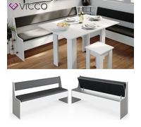 Vicco Banquette d'angle salle à manger Roman, Blanc, 166 x 42 cm