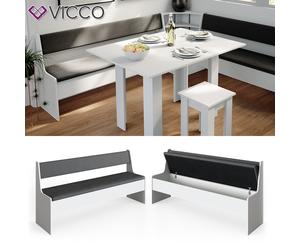 Vicco banc coffre 167cm blanc banc cuisine pour table a manger coin repas