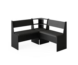 Vicco Banc d'angle Roman, Noir, 120x120cm, adapté à Une Installation d’Angle dans Les Cuisines et Les salles à Manger