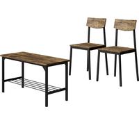 Vicco Banc et chaise Fyrk, 85x46cm 3 pièces, noir/chêne rustique