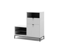 Vicco Banc pour Chaussures Eliza, Blanc, 100x98.5cm avec Porte et tiroir