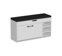 Vicco Banc pour Chaussures Solino, Blanc/Noir, 90x50cm avec siège