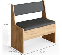 Vicco Banquette d'angle Salle à Manger Roman, Sable/Anthracite, 76 x 42 cm