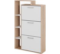 Vicco Basculeur à chaussures Orlando, 80 x 128.3 cm avec 3 compartiments, Blanc/Sonoma