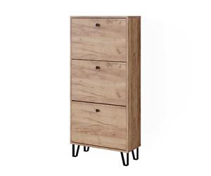 Vicco Basculeur à chaussures Siri, Chêne de force doré, 60x130cm avec 3 tiroirs rabattables