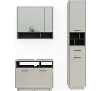 Vicco Beatrice, 3 pièces, avec armoire haute, Gris/Anthracite